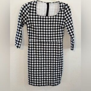 Old Navy Gingham Ponte-Knit Sheath Black & White Dress for Women S